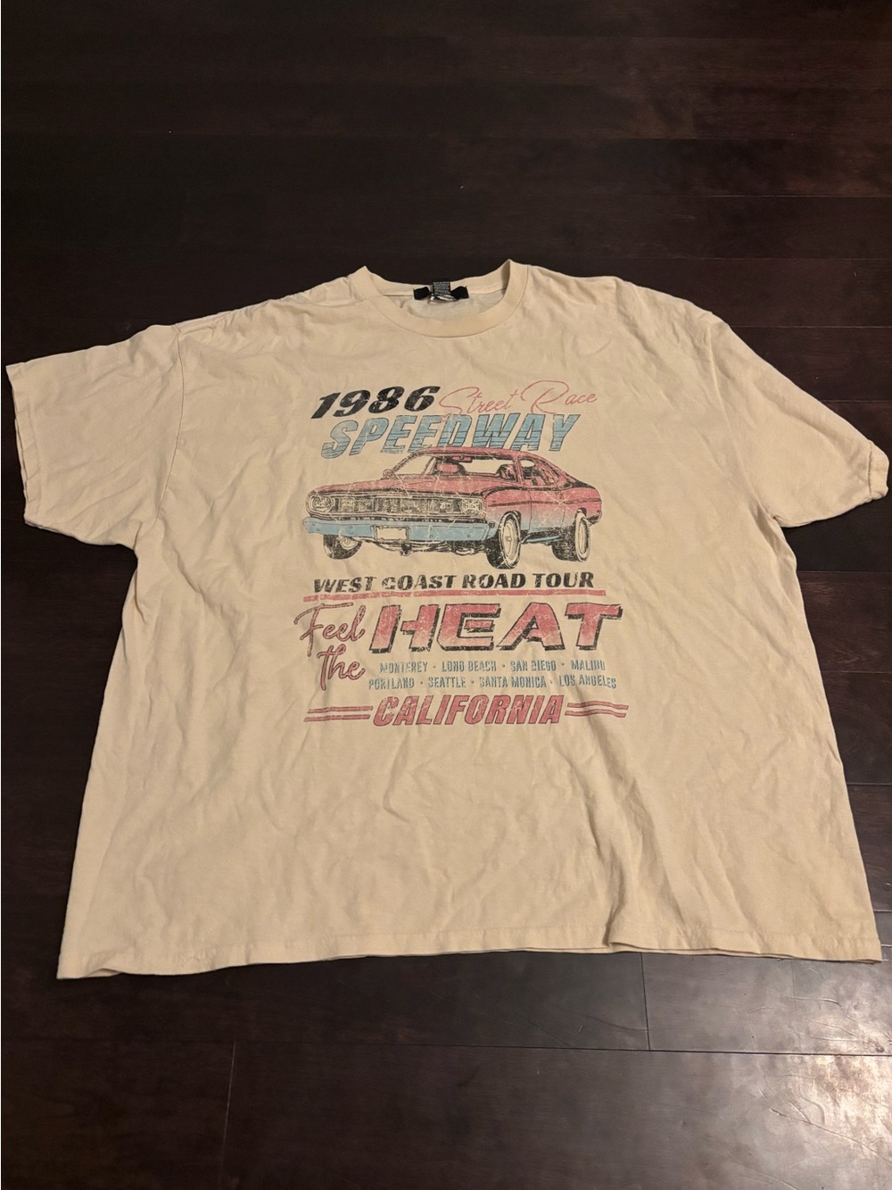 Forever 21 Beige 1986 Speedway Graphic Tee